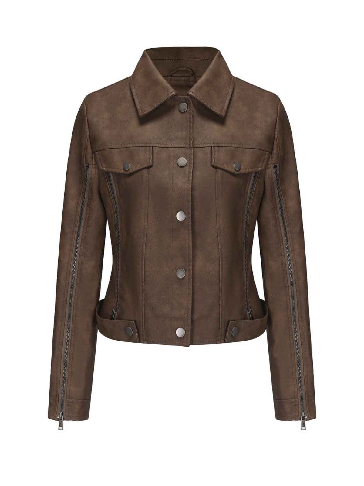 1960s Leder Multi-Zip Moto Jacke