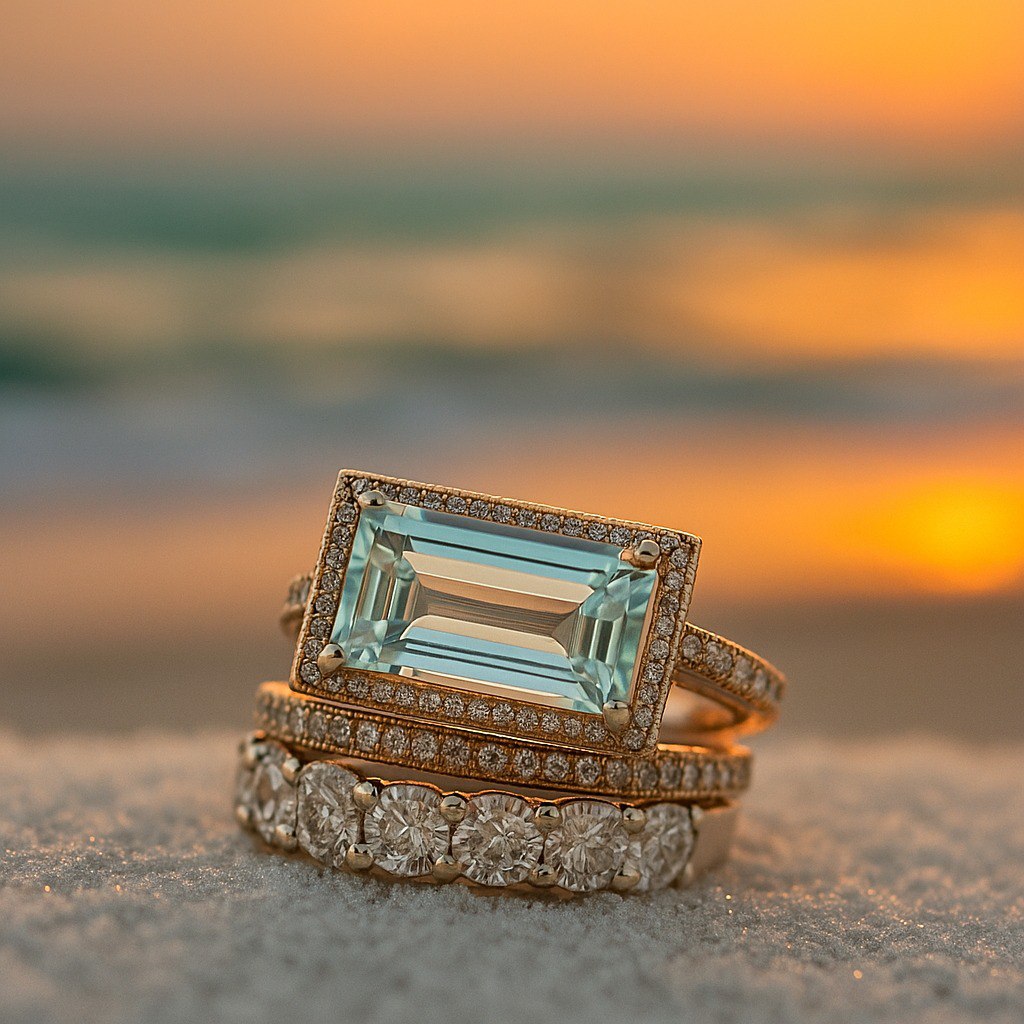 Elegant Ocean-Inspired Ring Set