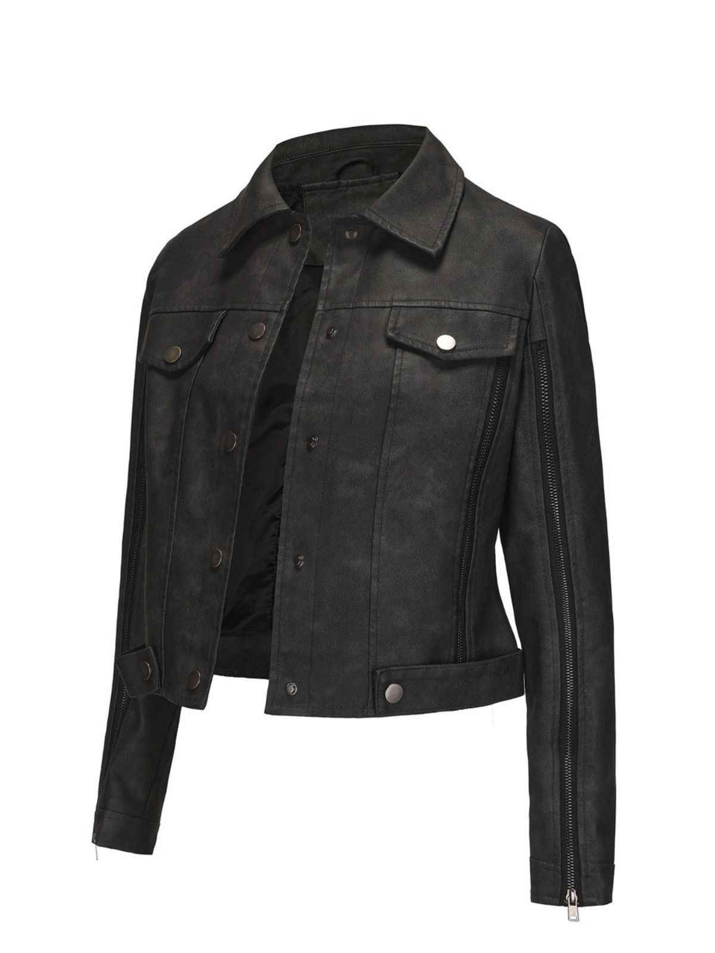 1960s Leder Multi-Zip Moto Jacke