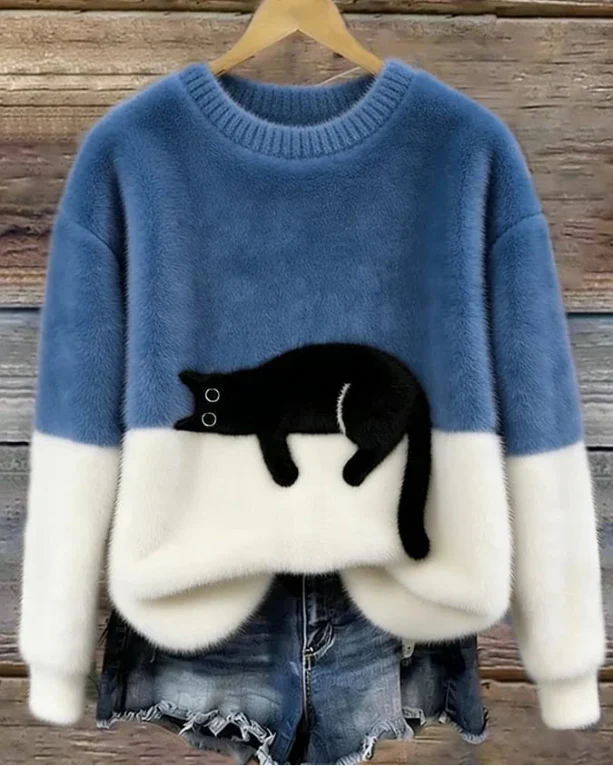 Luna - Damen Pullover mit Katzenmotiv