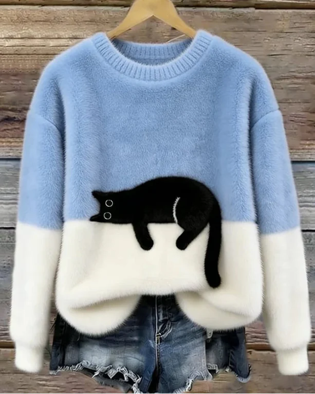 Luna - Damen Pullover mit Katzenmotiv