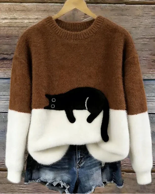 Luna - Damen Pullover mit Katzenmotiv