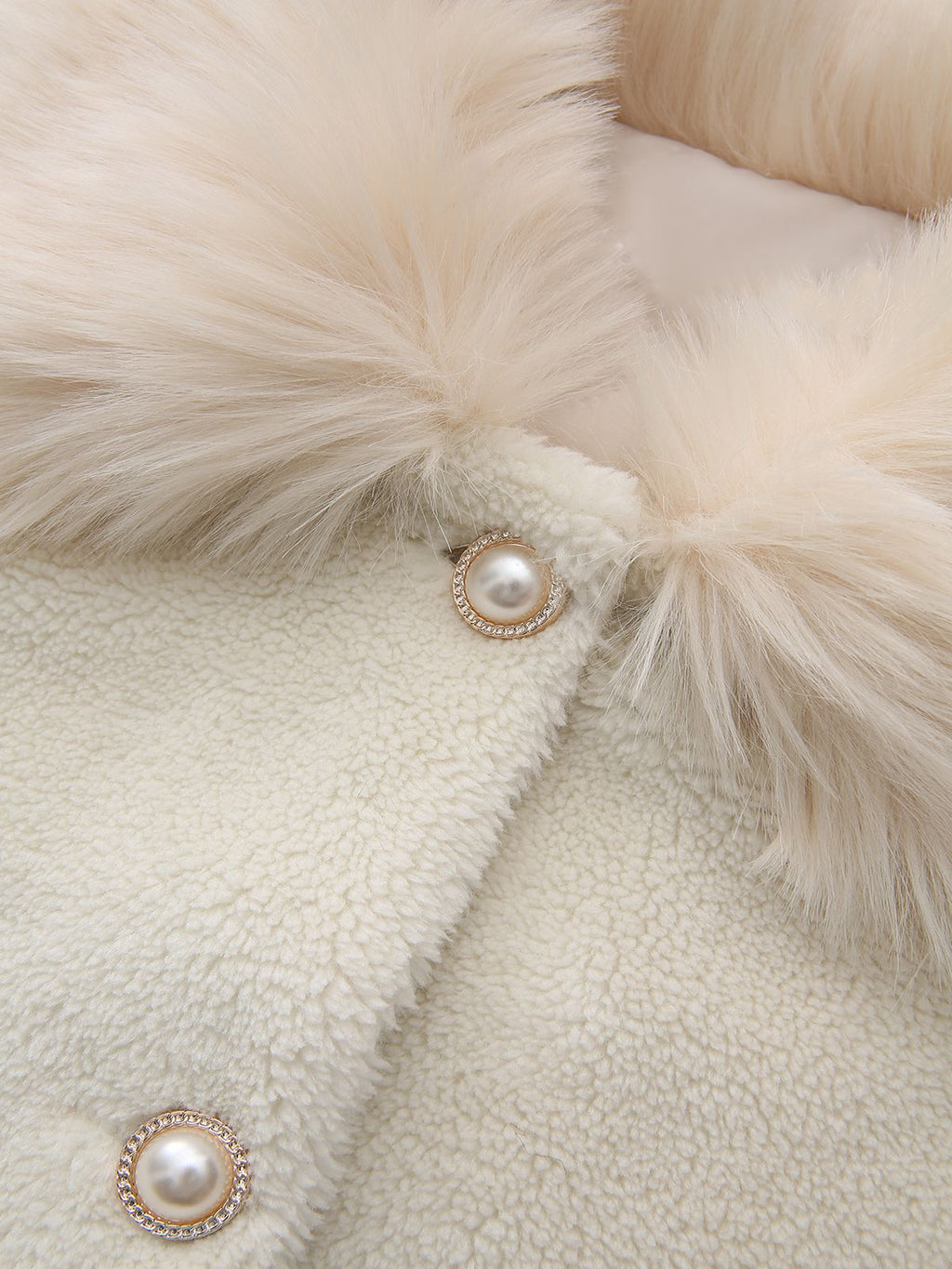 Weiß 1980er Kunst Pelz Kragen Lang Mantel