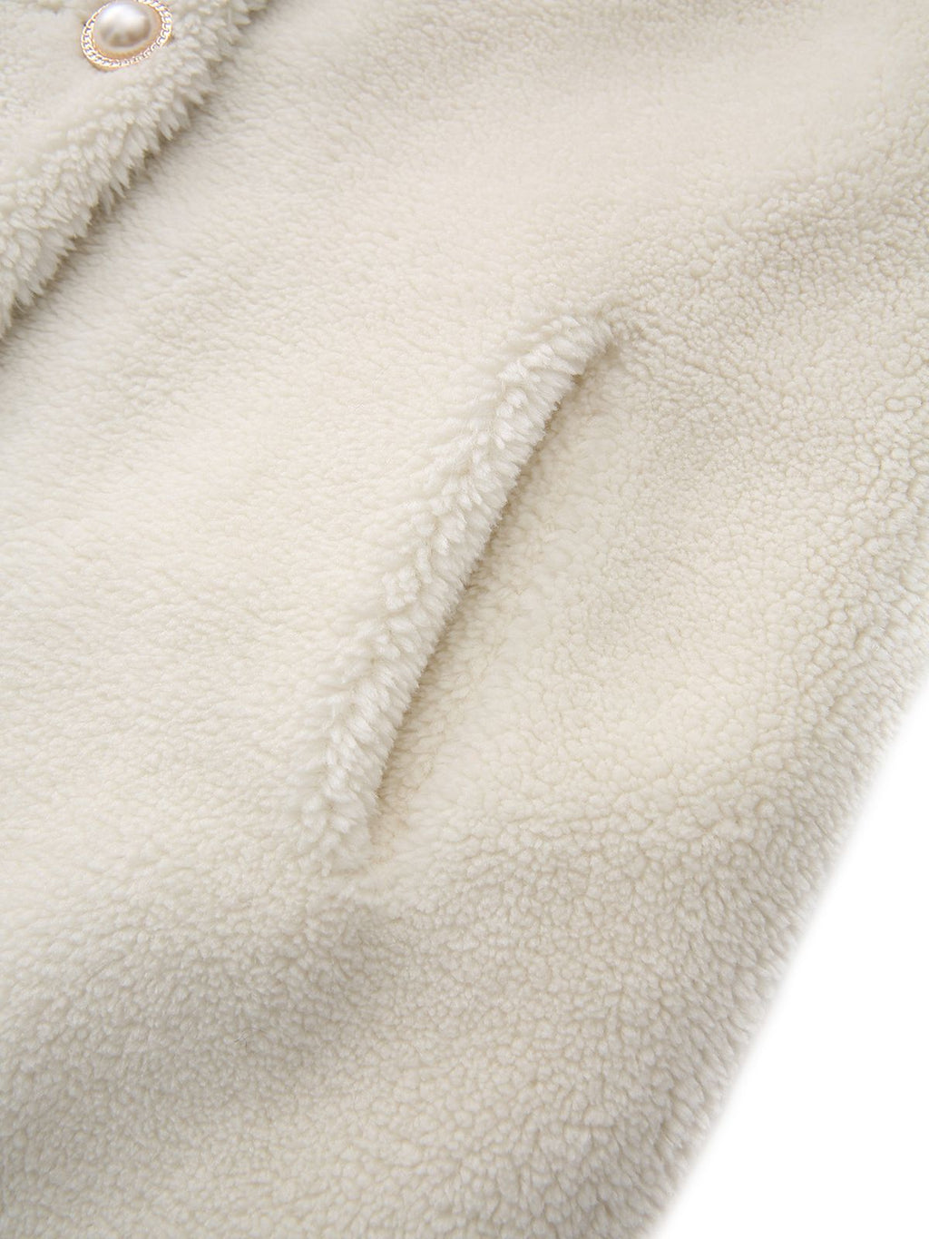 Weiß 1980er Kunst Pelz Kragen Lang Mantel