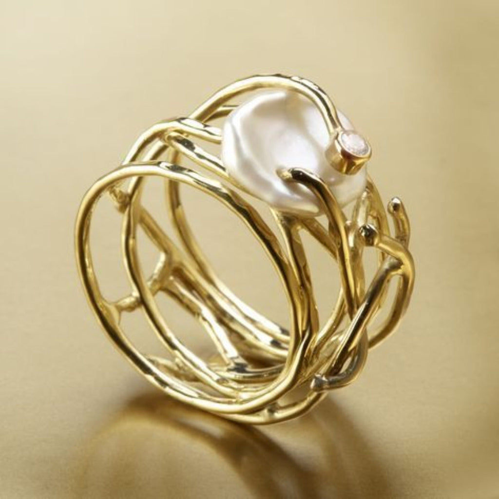 Vintage Pearl Gold Ring