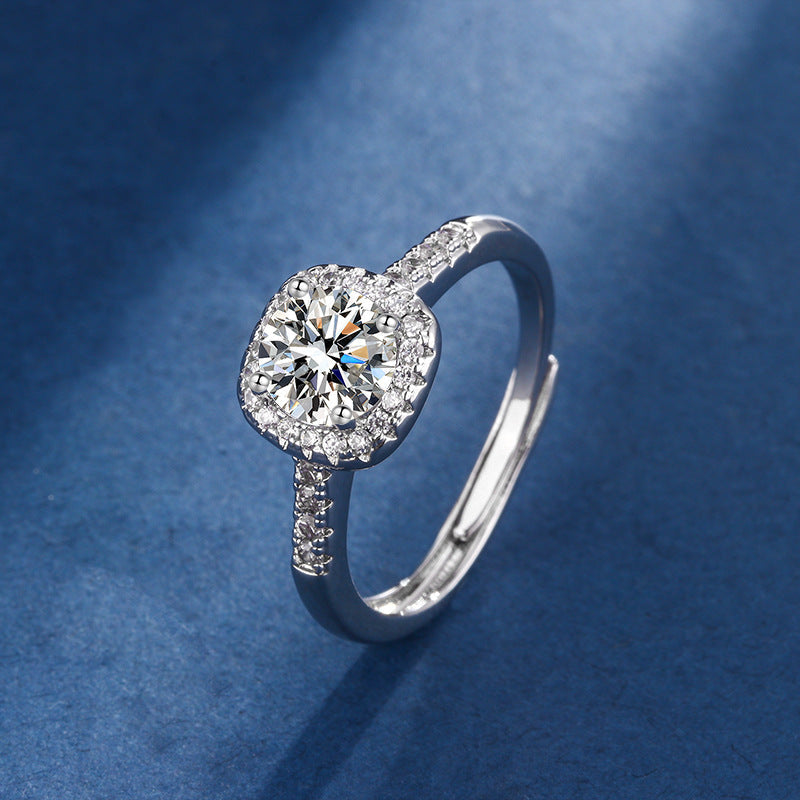 Exklusives Aria Square Radiant Schmuckset aus Weißgold