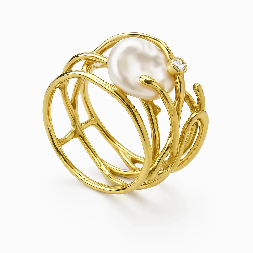 Vintage Pearl Gold Ring