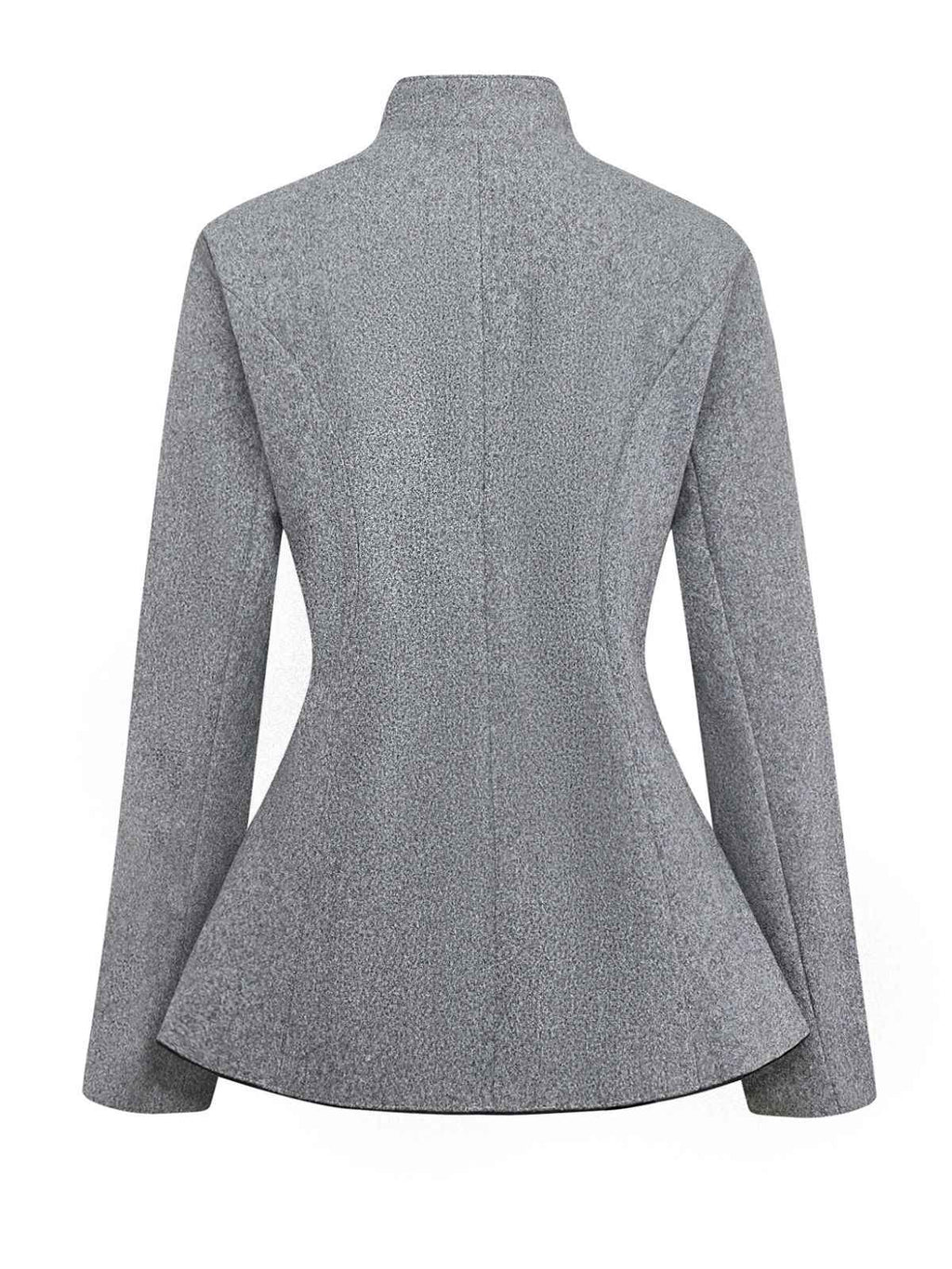 Grau 1940er Kunstwolle Stehkragen Tasten Jacke