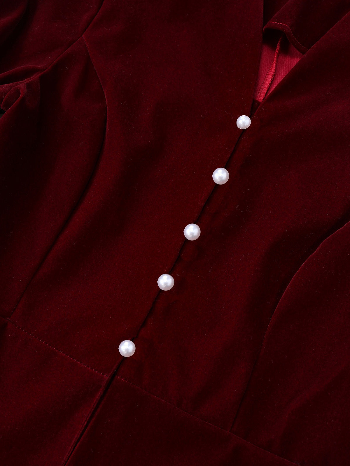 2PCS Weinrot 1940er V-Ausschnitt Samt Jacke & Rock