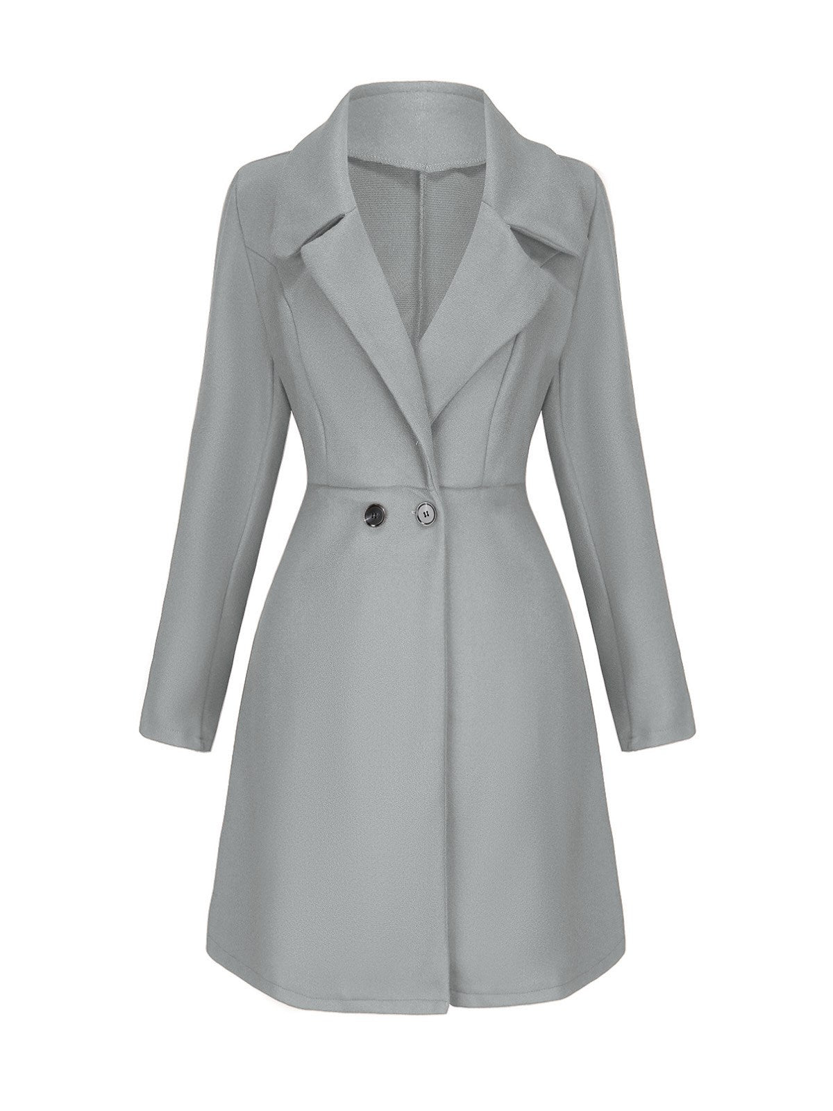 1940er Solide Kunstwolle Breite Revers Swing Mantel