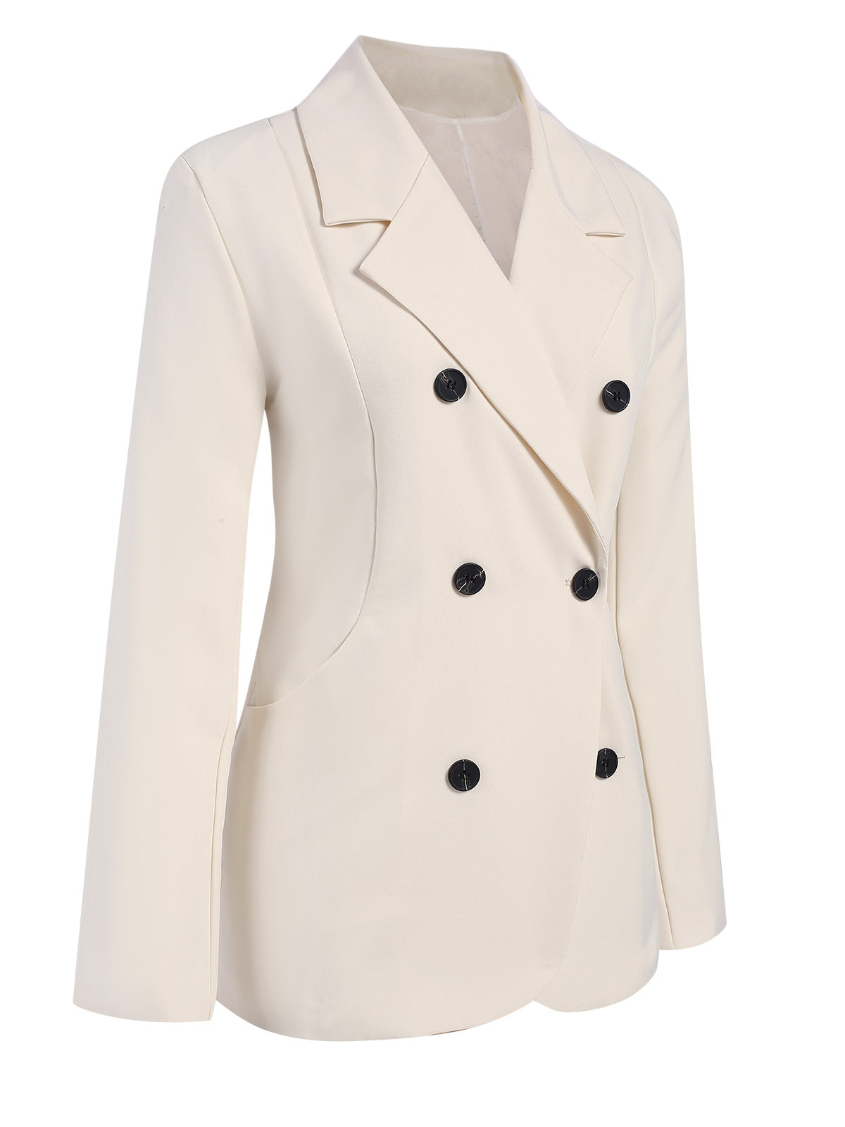 Weiß 1940er Knöpfen Solide Vintage Blazer