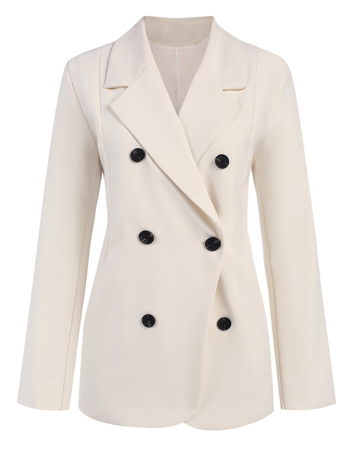 Weiß 1940er Knöpfen Solide Vintage Blazer