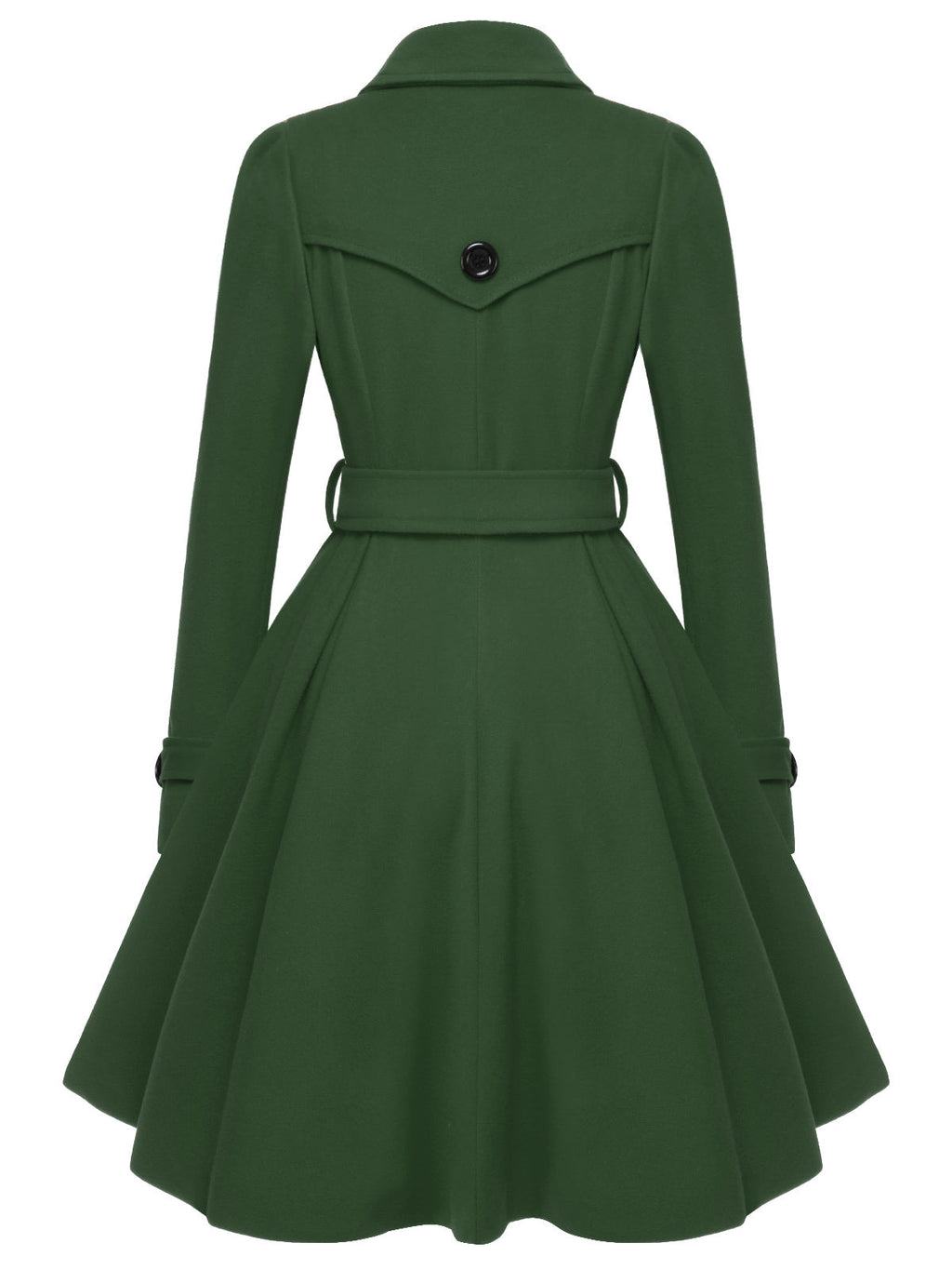 Schwarz 1950er Solide Farbe Revers Schmaler Mantel