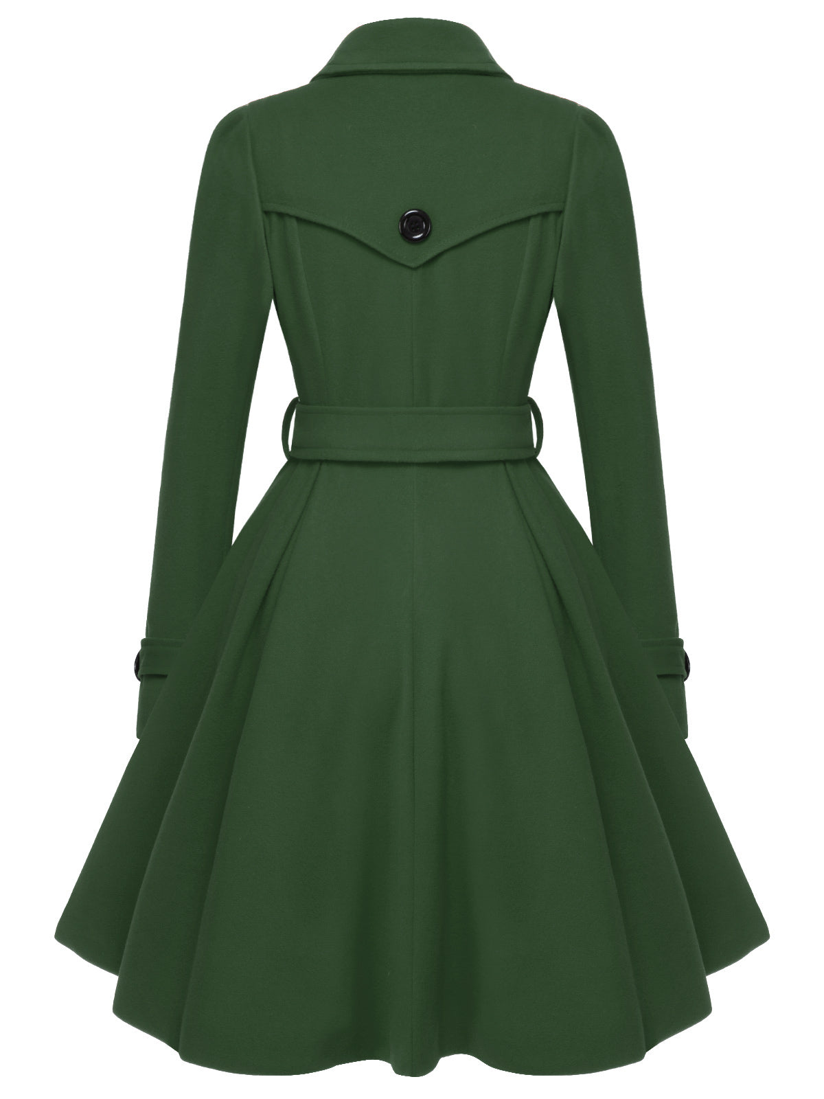 Schwarz 1950er Solide Farbe Revers Schmaler Mantel