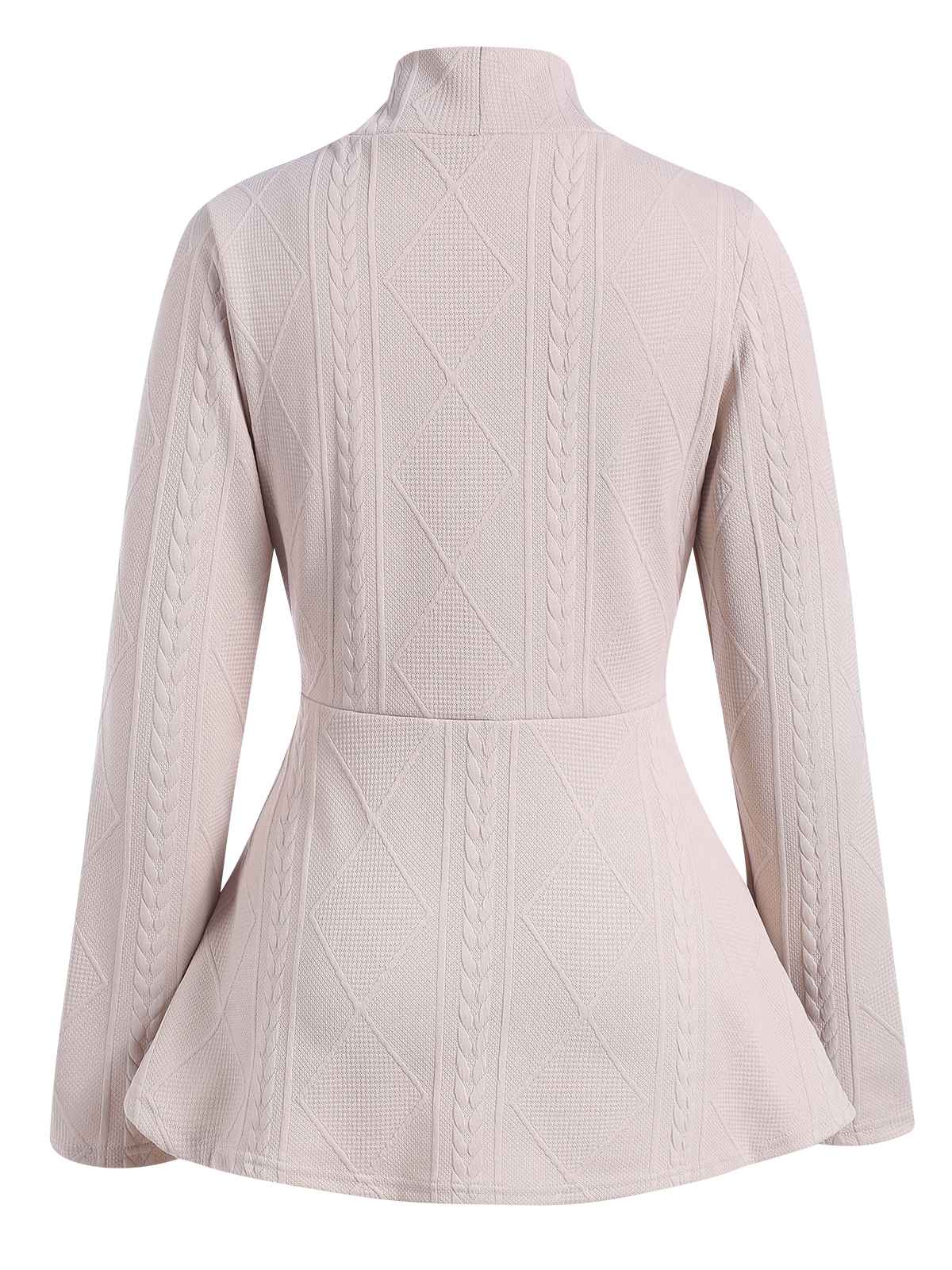 1960er Perlen Geknöpft Taillierte Schlaghose Lange Ärmel Kleid