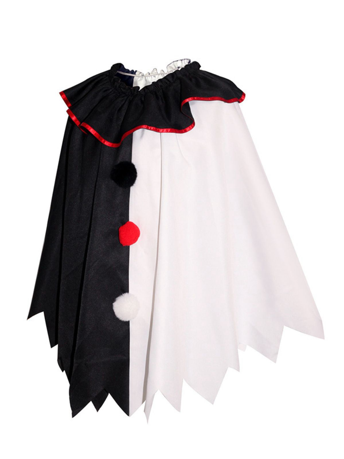 Schwarz & Weiß 1950er Halloween Horror Clown Cosplay Cape