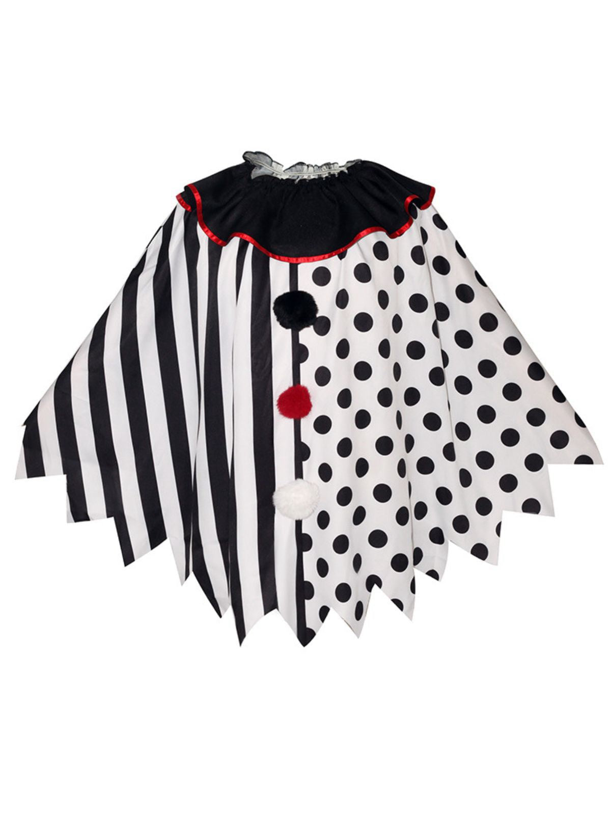 Schwarz & Weiß 1950er Halloween Horror Clown Cosplay Cape