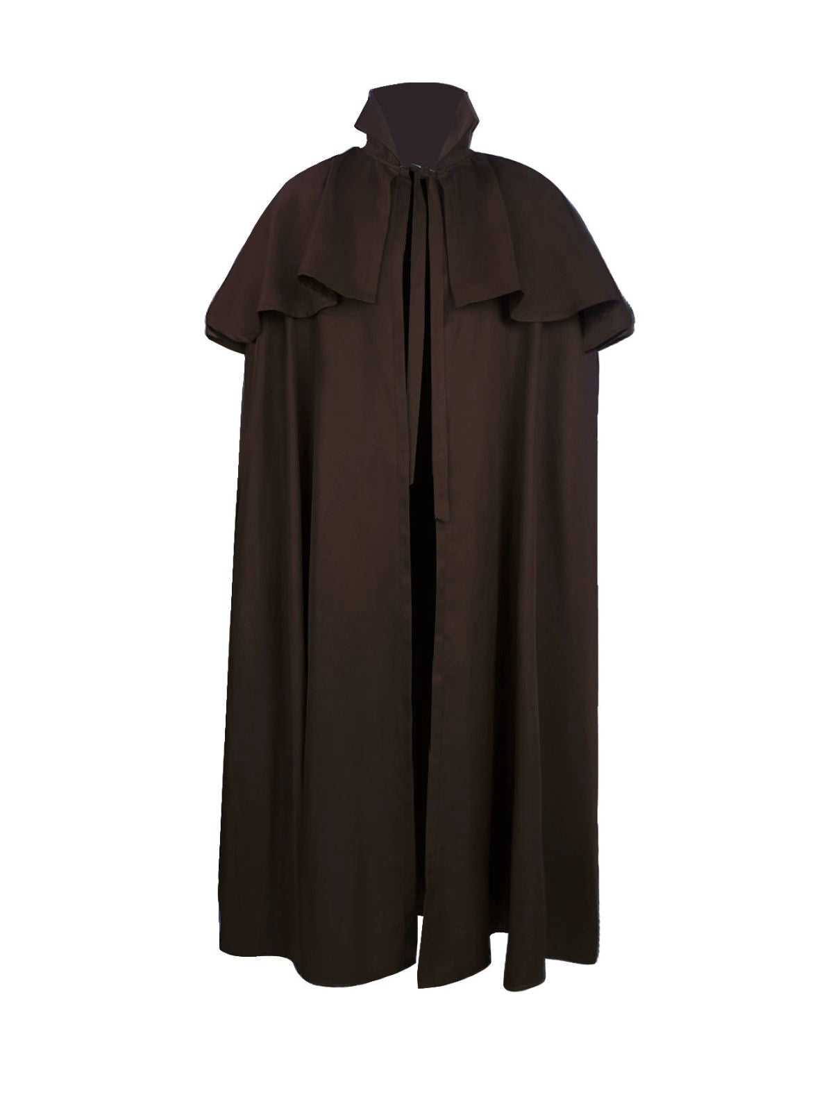 Schwarz 1930er Solide Halloween Gothic Mittelalterlich Tod Mantel