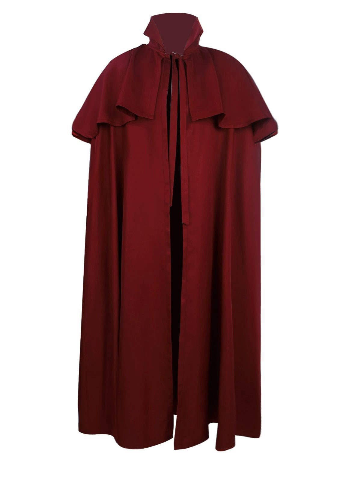 Schwarz 1930er Solide Halloween Gothic Mittelalterlich Tod Mantel