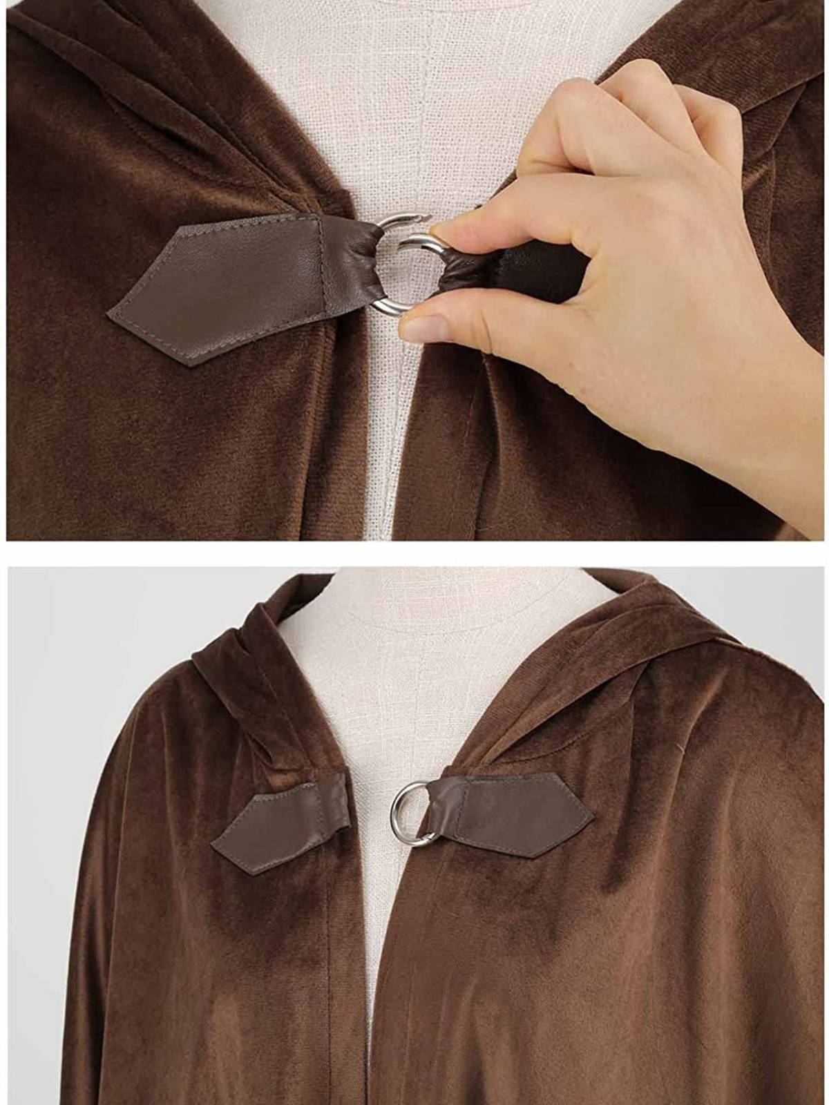 1940er Halloween Mittelalterlich Wildlederimitat Cloak Mantel