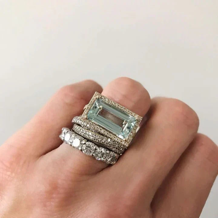 Elegant Ocean-Inspired Ring Set