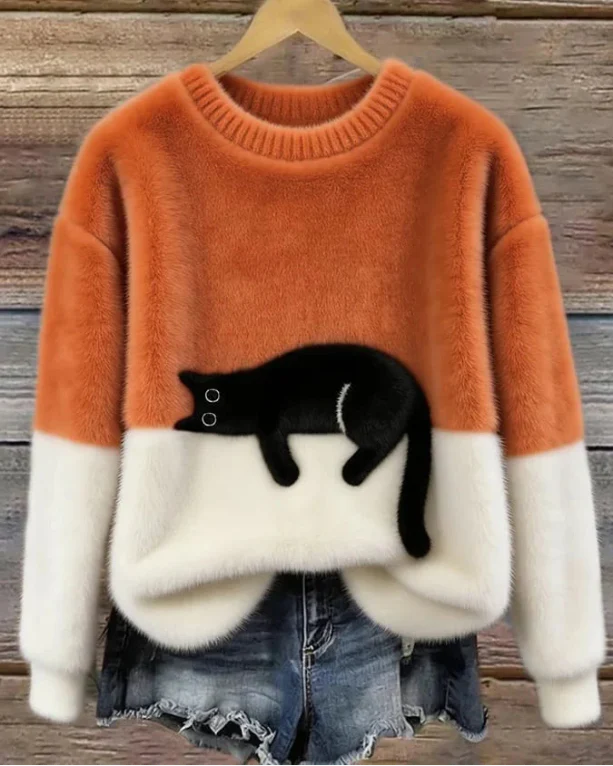 Luna - Damen Pullover mit Katzenmotiv