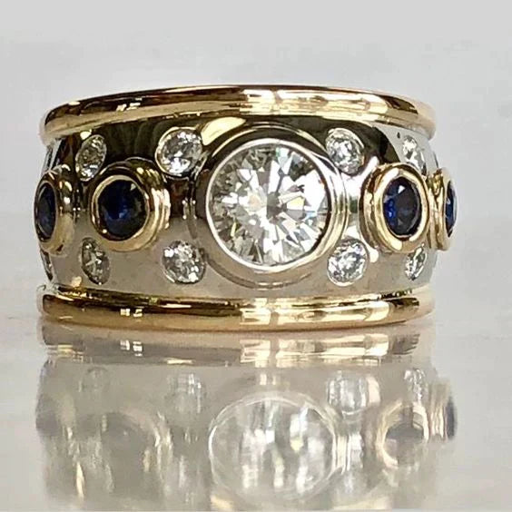 Eleganter Ring mit Gold-Zirkonia