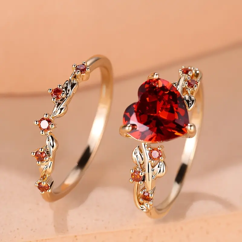 Heart & Ruby Ring Collection